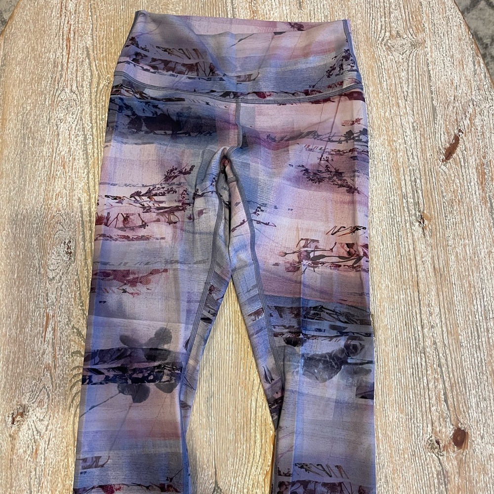 LuLuLemon Purple Floral Crop Leggings